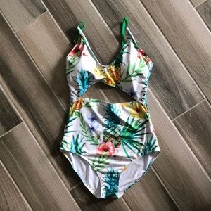 Pineapple one piece bathing suit